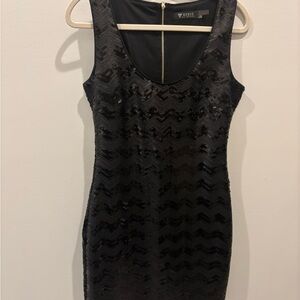 Guess Black Chevron Sequin Mini Dress